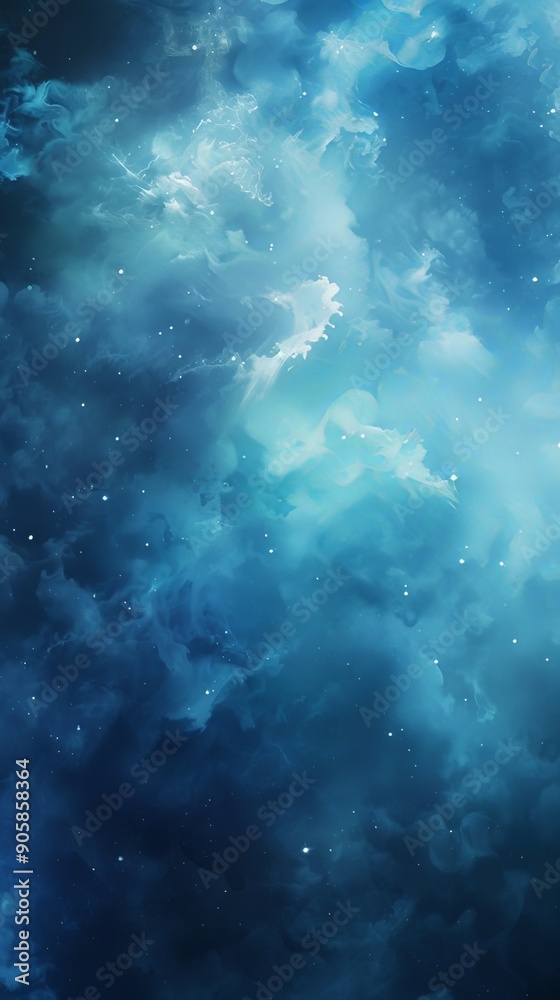 Fototapeta premium Deep Space Nebula with Glowing Gas and Stars