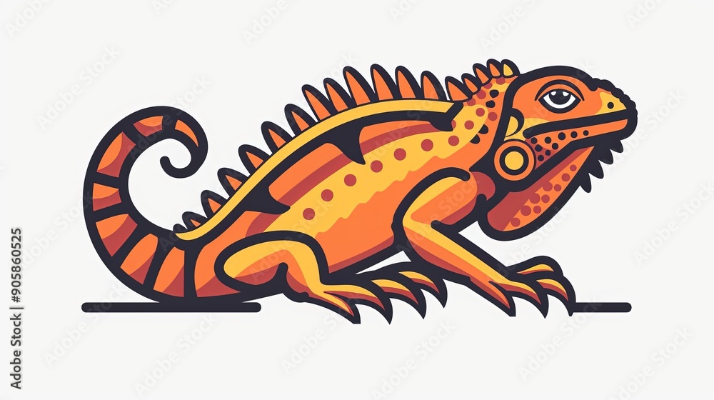 Orange Iguana Illustration Orange Iguana Illustration