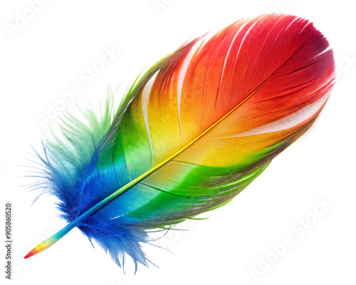 Vibrant Peacock Feather on Transparent Background. Perfect for Stunning and Unique Designs