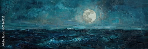 Full moon over the ocean