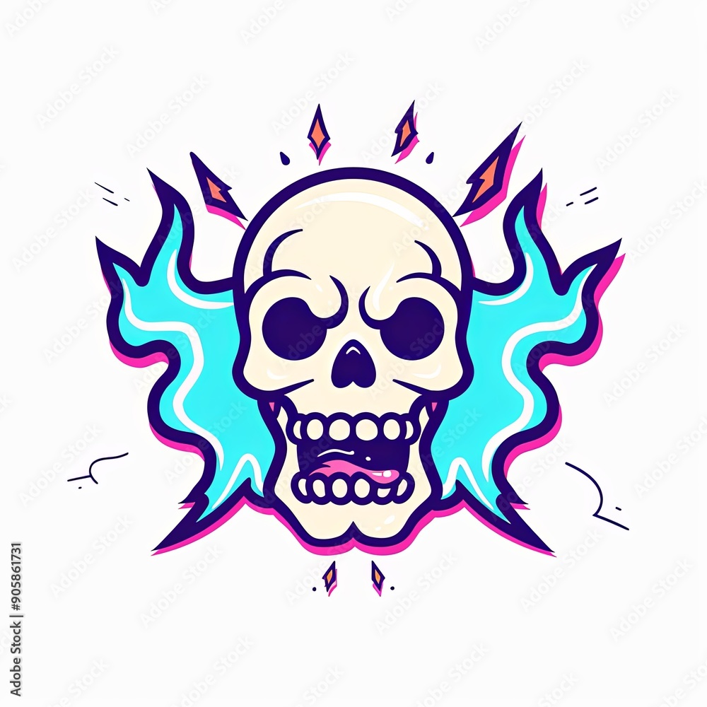 Obraz premium Flaming Skull Illustration