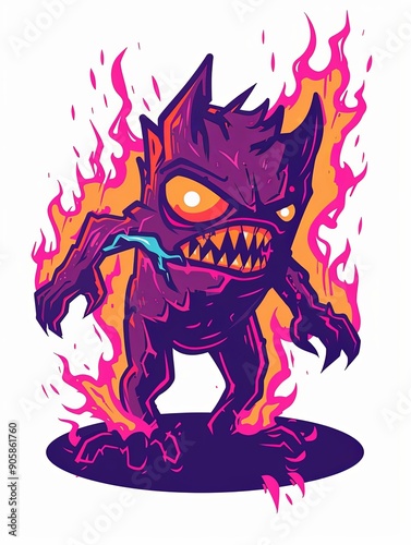 Fiery Demon Character Illustration