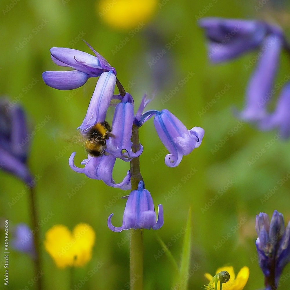 AI Generated Image Of Beautiful Flower Bluebell.
Closeup image focusing on details of flower petals.
