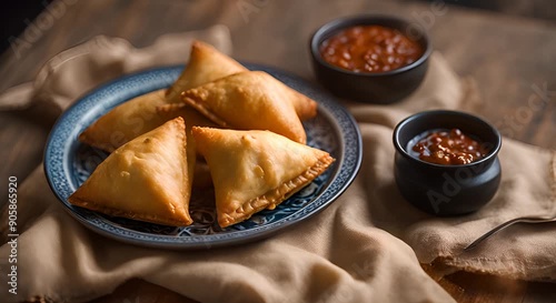 Plate of samosa ai video