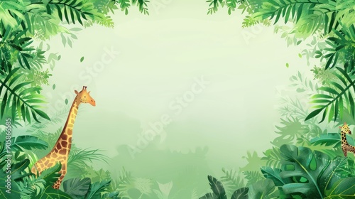 Wallpaper Mural Giraffe peeking through leaves. Torontodigital.ca