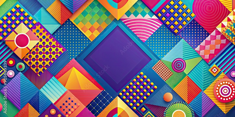 Abstract background with colorful geometric shapes and patterns, abstract, wallpaper, design, digital, art, backdrop, modern