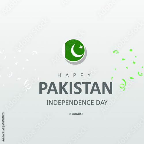 Happy Pakistan Independence Day, Pakistan day design for social media banner, poster, Pakistan flag, 14 August