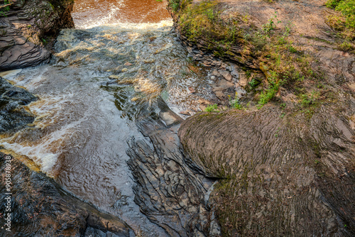 Details of the rock and waterfalls with Amnicon State Park, Wisconsin photo