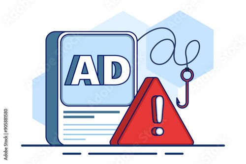 Advertising fraud concept. Ad click fraud, Impression fraud, online fraud with fraudulent activities, loss of Advertising ROI. fake traffic bots in digital marketing ad networks. flat vector.