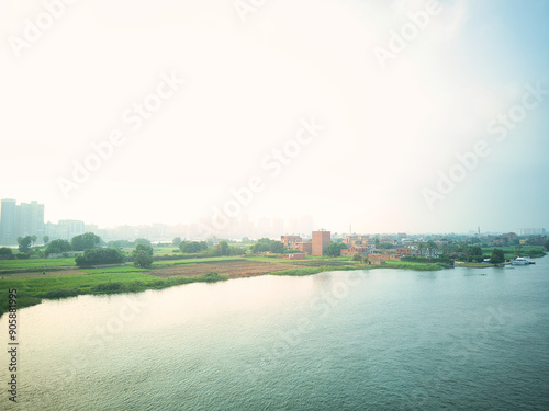 Egyptian Nile River in Maadi city photo