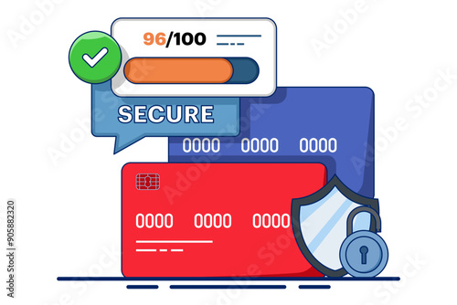 debit card security. Detect bank card fraud, unauthorized use to steal funds or make purchases. Identity theft, online fraud. Financial crime with secure transactions, phishing illustration.