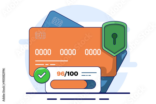 debit card security. Detect bank card fraud, unauthorized use to steal funds or make purchases. Identity theft, online fraud. Financial crime with secure transactions, phishing illustration.