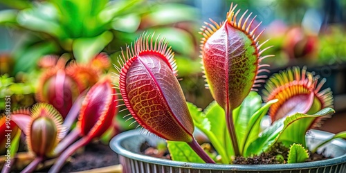 Carnivorous plant Kantong Semar with red rim, suitable for urban cultivation, Pitcher plant, Carnivorous photo