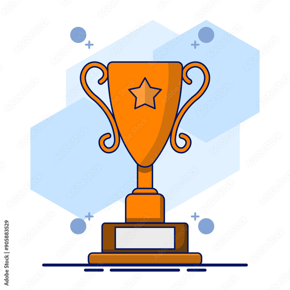 Concept of Champions and Awards. Gold Cup Award. Champion trophy, golden cup. Winner prize, sport award, success concept in minimal cartoon style. Flat vector illustration on background. Concept of Champions and Awards. Gold Cup Award. Champion trophy, golden cup. Winner prize, sport award, success concept in minimal cartoon style. Flat vector illustration on background.