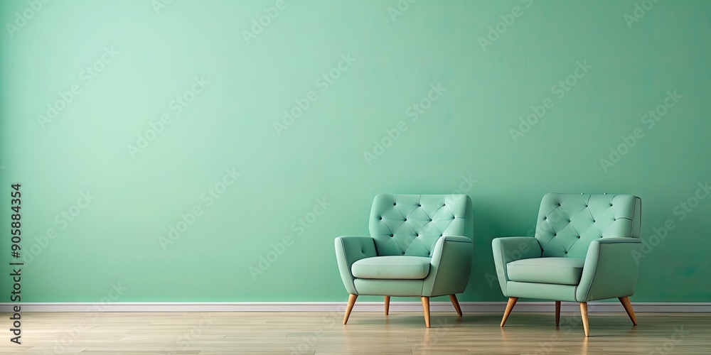 Mint-colored studio background with matching armchairs, mint, studio, background, armchairs, interior, design, modern, minimalist Mint-colored studio background with matching armchairs, mint, studio, background, armchairs, interior, design, modern, minimalist