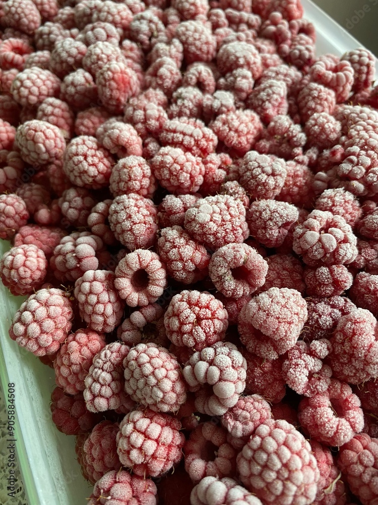 raspberries in a market raspberries in a market