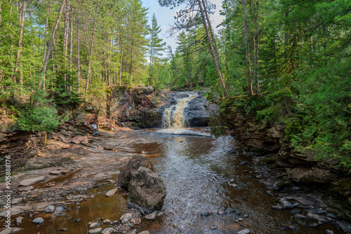 Details of the rock and waterfalls with Amnicon State Park, Wisconsin photo