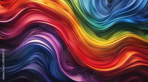 Wallpaper Mural Chromatic Rhapsody: Where vibrant hues dance in fluid harmony, a mesmerizing abstract of swirling rainbow waves.  Torontodigital.ca