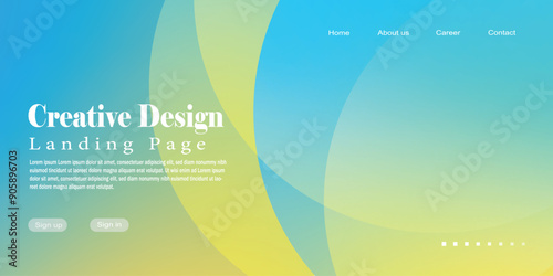 Landing page template for your website with a modern and trendy background. Abstract dynamic, modern, futuristic, multi colored, simple for website template background