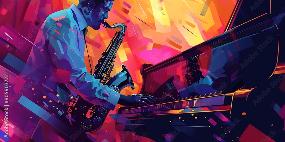 Music band background with watercolor Music band background with watercolor