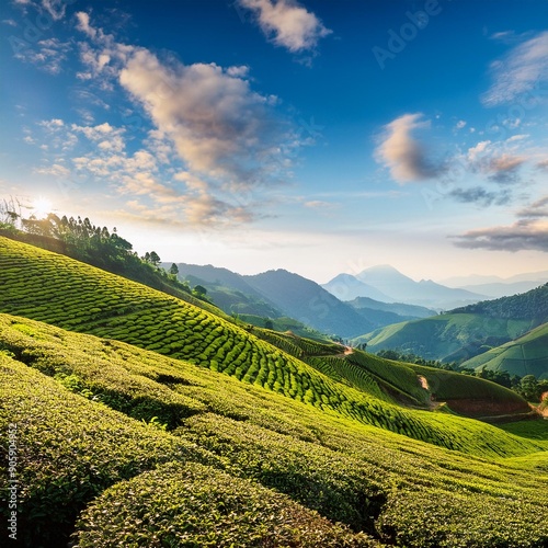 Picturesque tea plantation photo