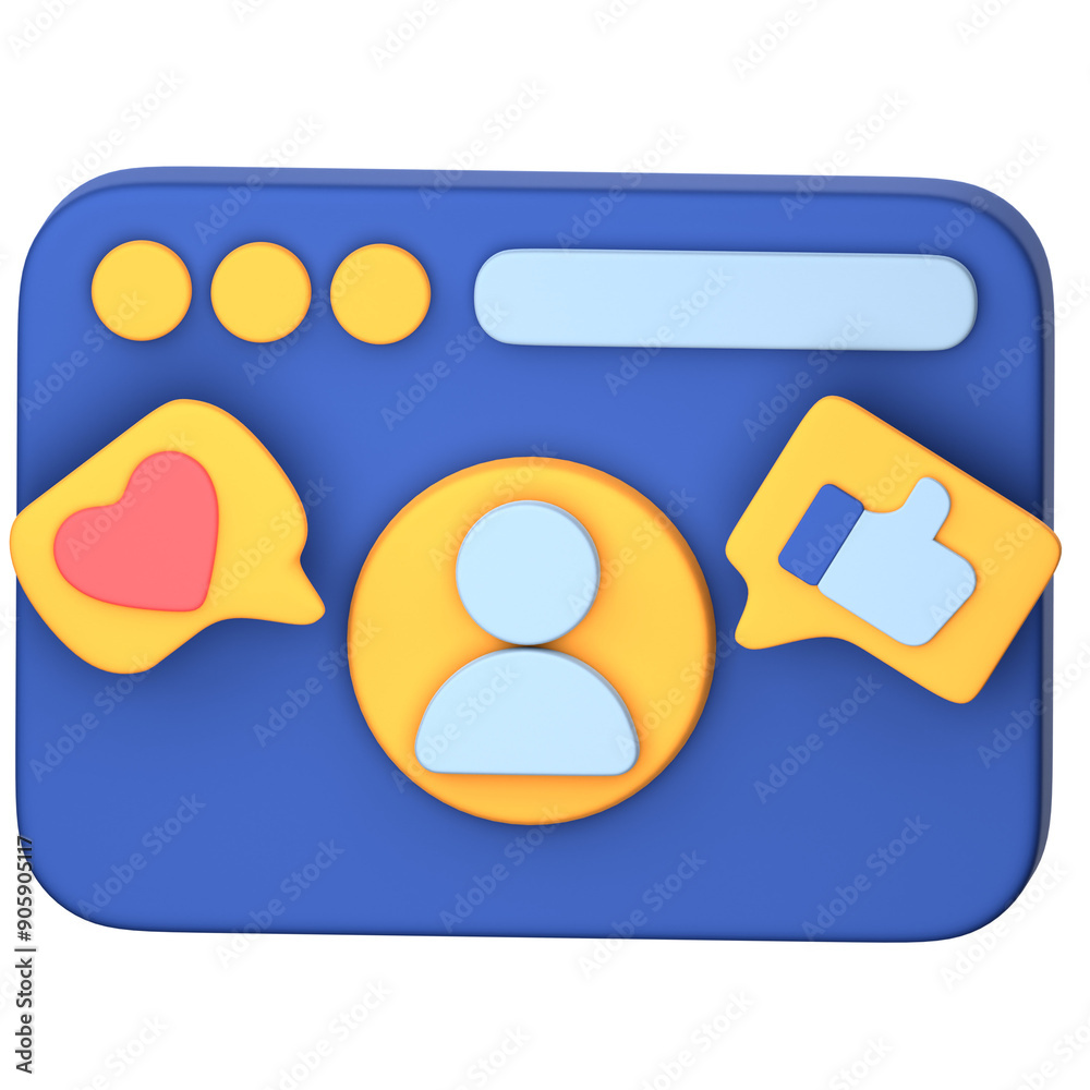 Social Media Like 3D Illustration for uiux, web, app, presentation, etc Social Media Like 3D Illustration for uiux, web, app, presentation, etc