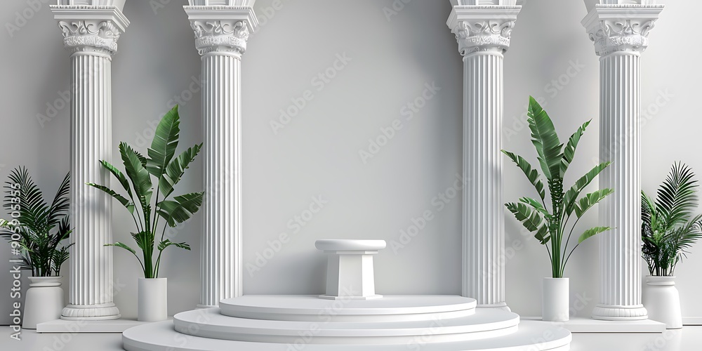 Naklejka premium the podium with columns