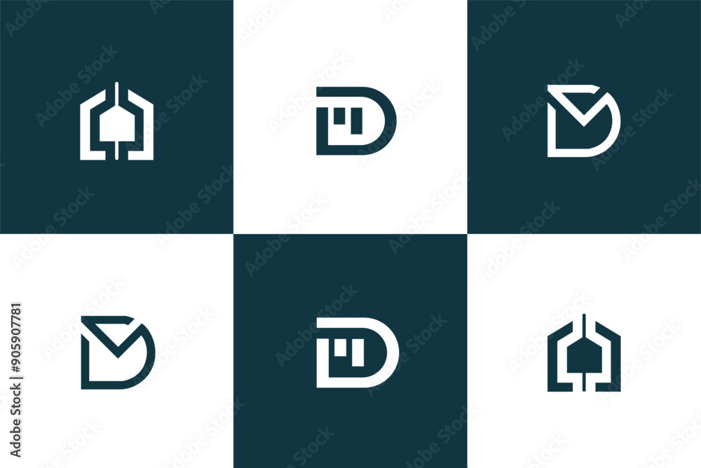 Business and finance creative symbols set, D media and business abstract logos Business and finance creative symbols set, D media and business abstract logos