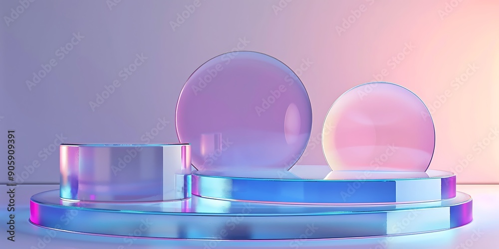 Obraz premium Empty glass podium for product display or showcase