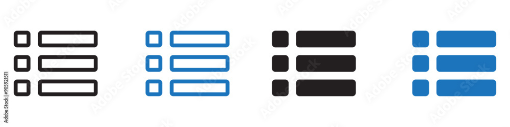 Menu icon symbol sign collection in white and black Menu icon symbol sign collection in white and black