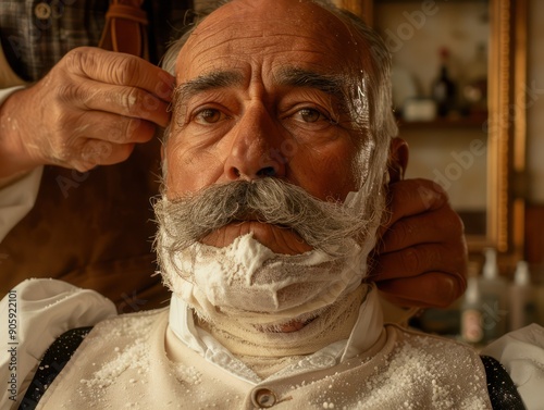 Traditional Barber Shop Classic Shaving and Grooming for Men of All Ages Experience the Art of Old-Fashioned Elegance and Care, Where Skill Meets Tradition photo