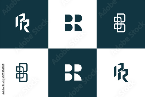 Collection of abstract initial B logo template branding, letter B technology logo design collection  for business of luxury