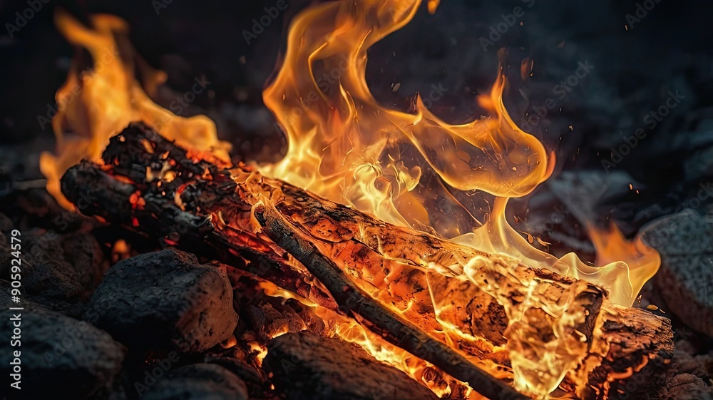Fototapeta premium fire in the fireplace
