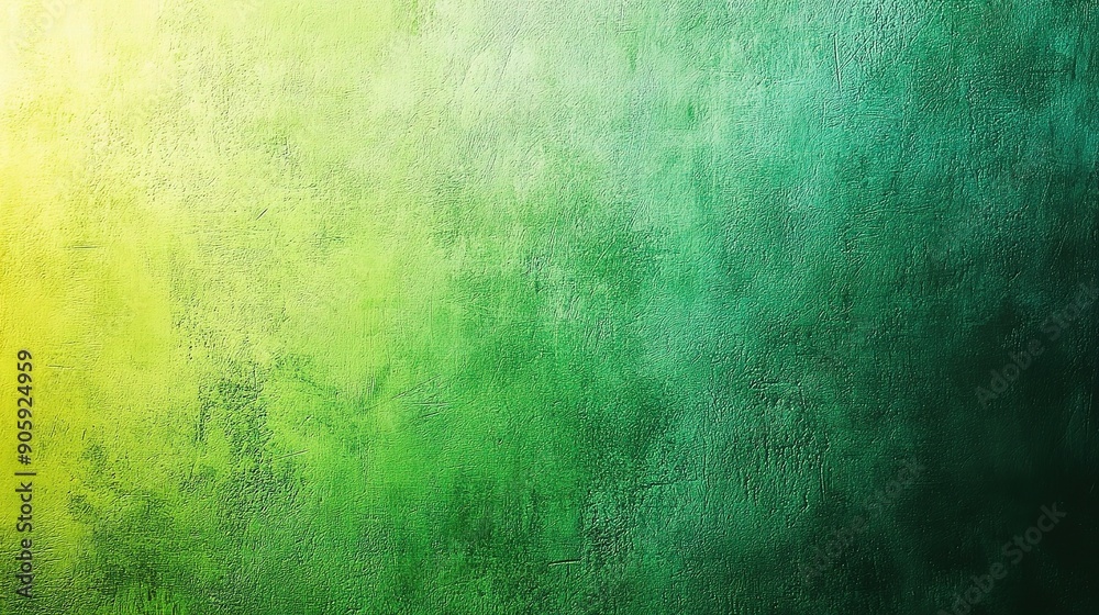 Obraz premium Emerald Dusk Canvas: A textured canvas melts from sunlit lime to deep emerald, evoking a tropical sunset or lush forest canopy. 