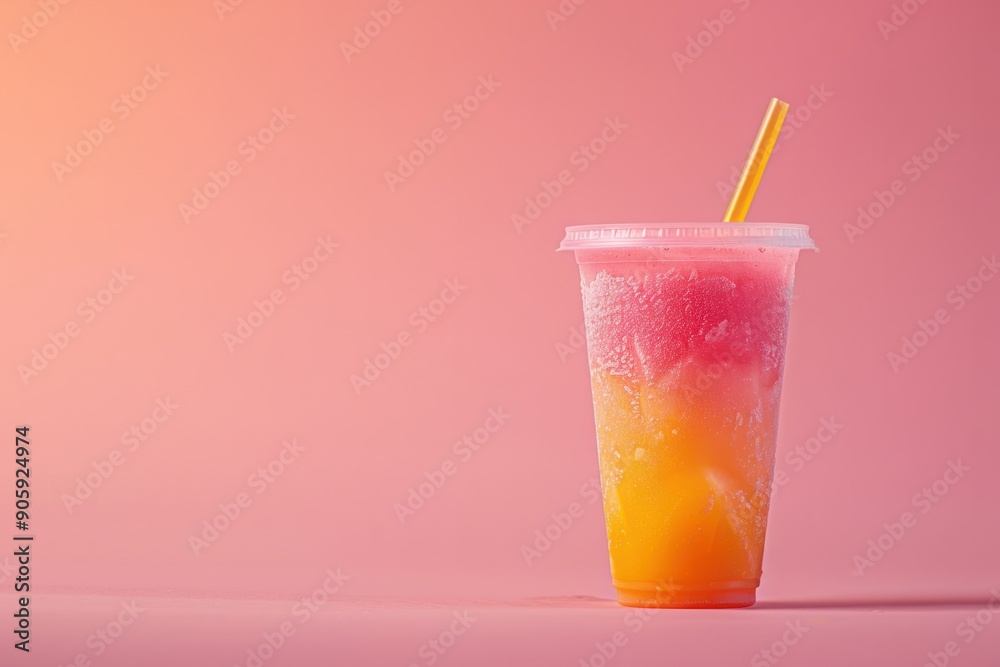Refreshing Tropical Drink with Gradient Background Refreshing Tropical Drink with Gradient Background