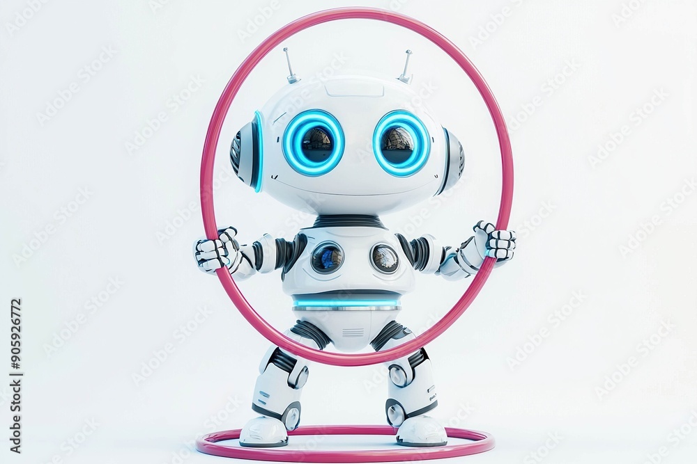 Robot with a hula hoop Robot with a hula hoop