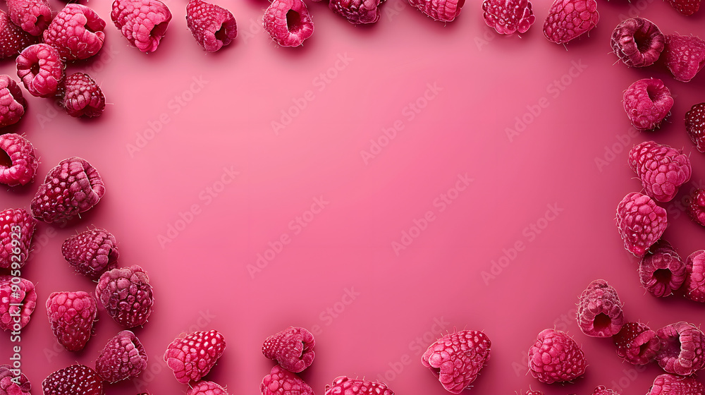 berries frame on pink background berries frame on pink background