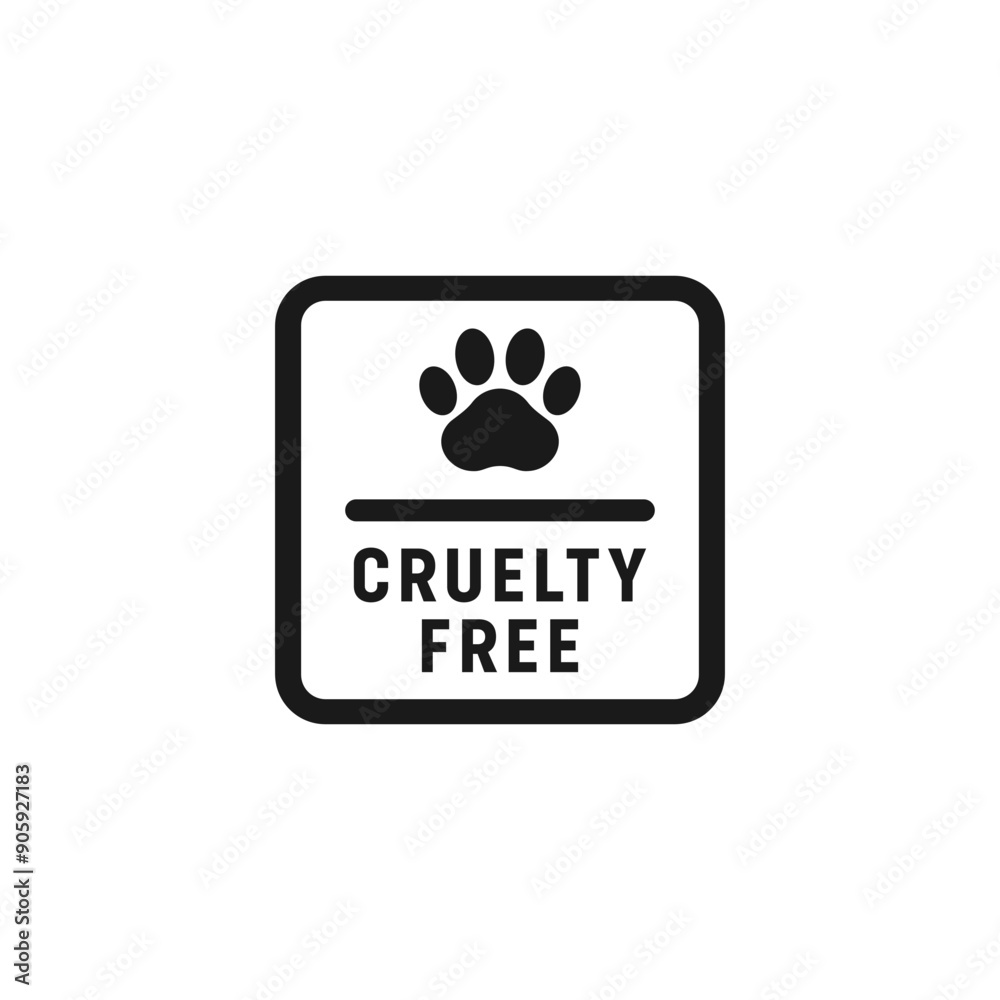 Fototapeta premium Cruelty Free Label or logo Vector Isolated in Flat Style. New Cruelty Free Label for product packaging design element. Great Cruelty Free Stamp for Product packaging Design Element.