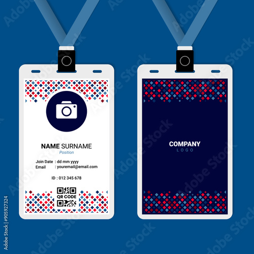 Abstract Geometric ID Card Design for Business or Company
