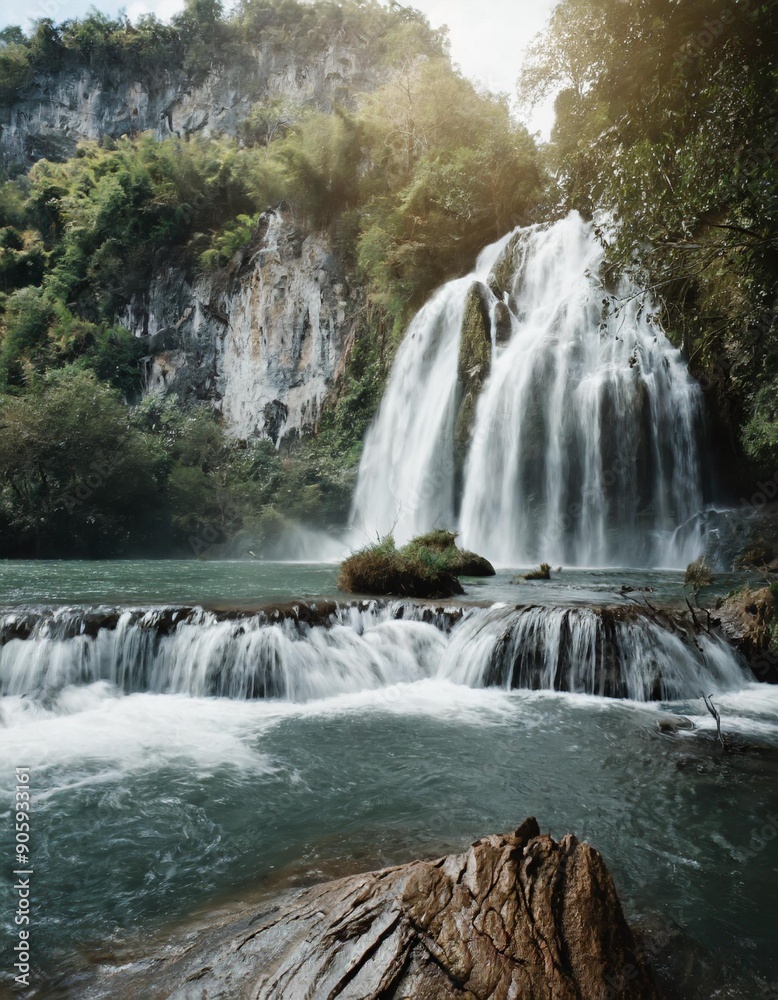 Beautiful waterfall in forest water natural Beautiful waterfall in forest water natural
