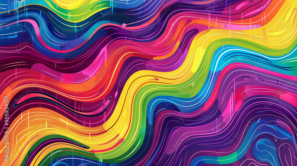 Vector illustration of rainbow psychedelic wave pattern. Rainbow psychedelic wave pattern. Hypnotic line abstract background which is very good Vector illustration of rainbow psychedelic wave pattern. Rainbow psychedelic wave pattern. Hypnotic line abstract background which is very good