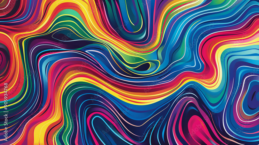 Vector illustration of rainbow psychedelic wave pattern. Rainbow psychedelic wave pattern. Hypnotic line abstract background which is very good Vector illustration of rainbow psychedelic wave pattern. Rainbow psychedelic wave pattern. Hypnotic line abstract background which is very good