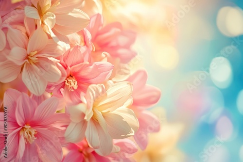 Beautiful flowers made with color filters for background, ai