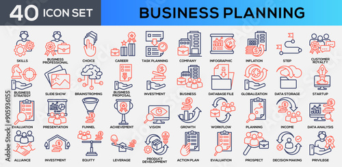Business Planning Line Color Icon Collection
