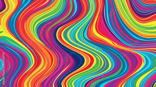 Vector illustration of rainbow psychedelic wave pattern. Rainbow psychedelic wave pattern. Hypnotic line abstract background which is very good