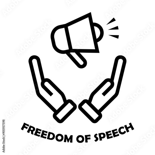 freedom of speech Line Icon