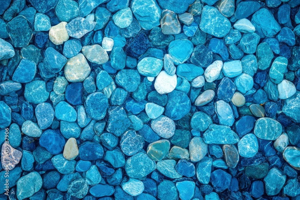 Texture, background, seamless pattern. This is useful for designers. sea pebbles. aquarium. Artificial pond or a glass box with water for storage of fish, aquatic, ai