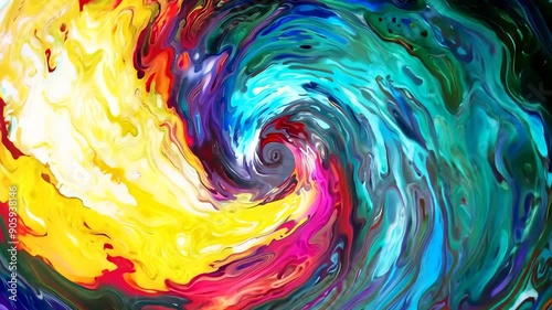 Wallpaper Mural Colorful abstract swirl painting, vibrant artistic composition. Contemporary abstract art concept Torontodigital.ca