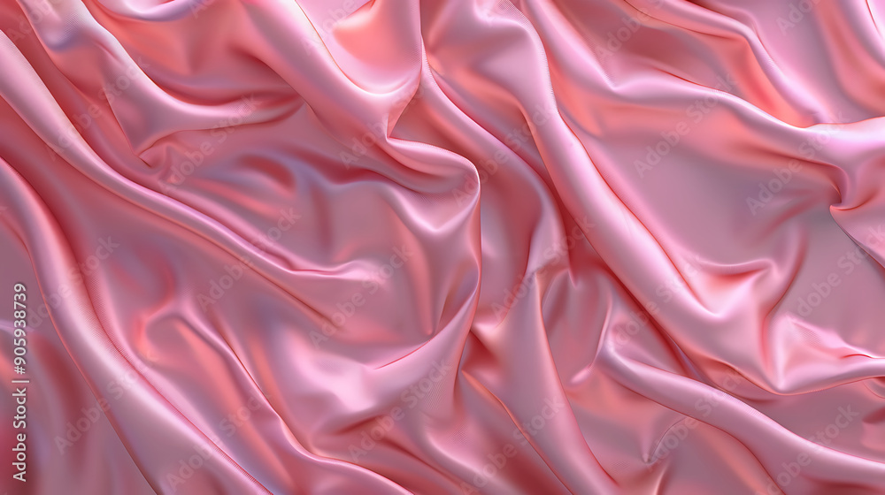 Obraz premium Pink silk background realistic top view