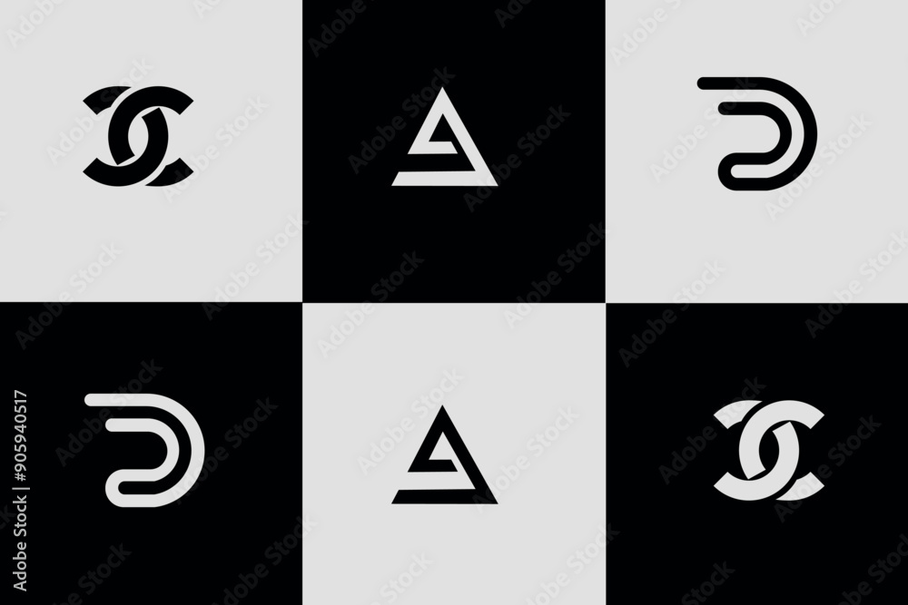 creative letter C logo icon set. design for business of luxury, elegant, set of creative monogram letter C logo design creative letter C logo icon set. design for business of luxury, elegant, set of creative monogram letter C logo design